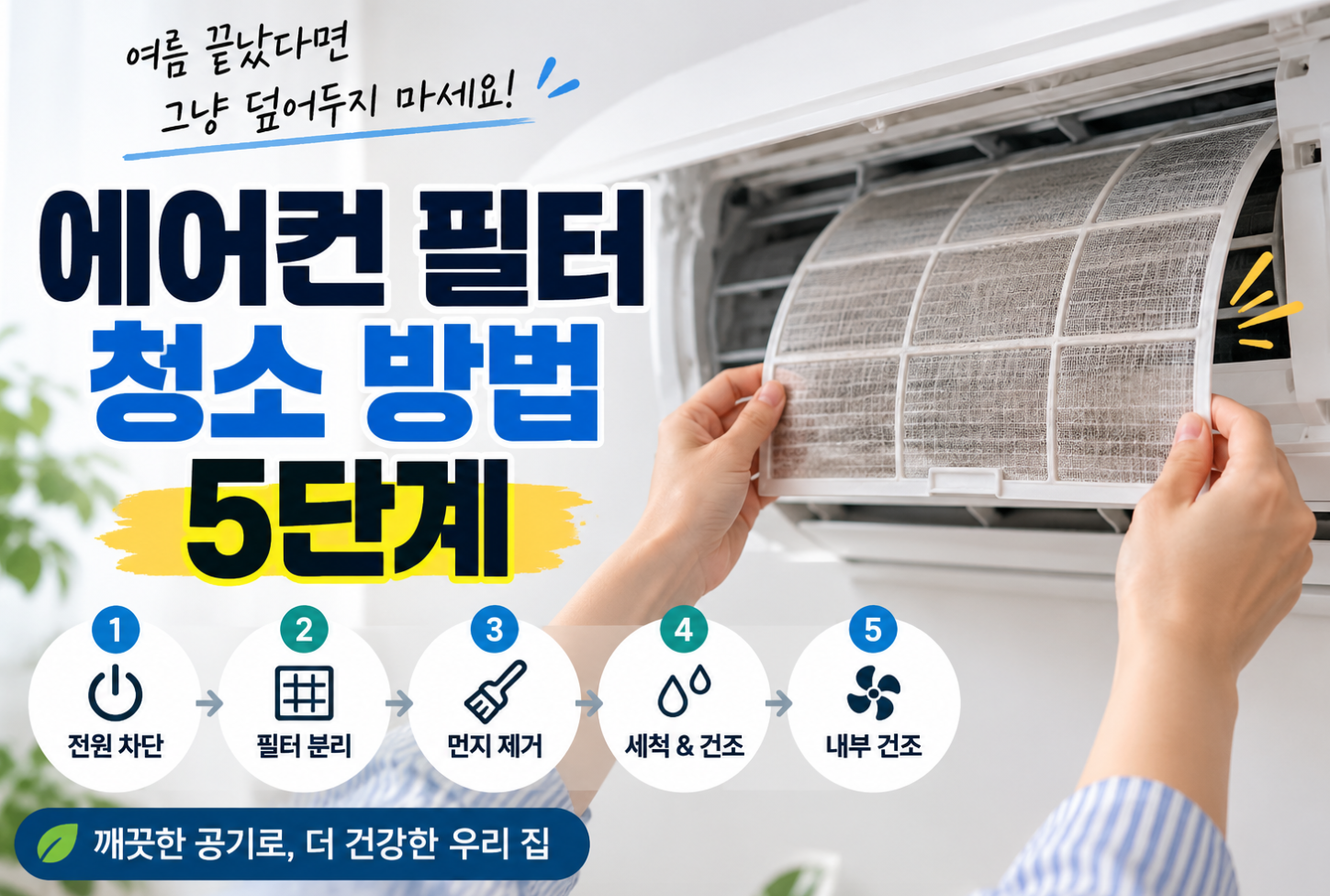 에어컨 필터 청소방법 5단계 썸네일